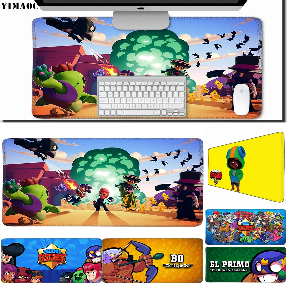

YIMAOC 30*70 cm Large Mouse Pad Gamer Mousepad Rubber Gaming Desk Mat with Locking Edge Brawl Stars