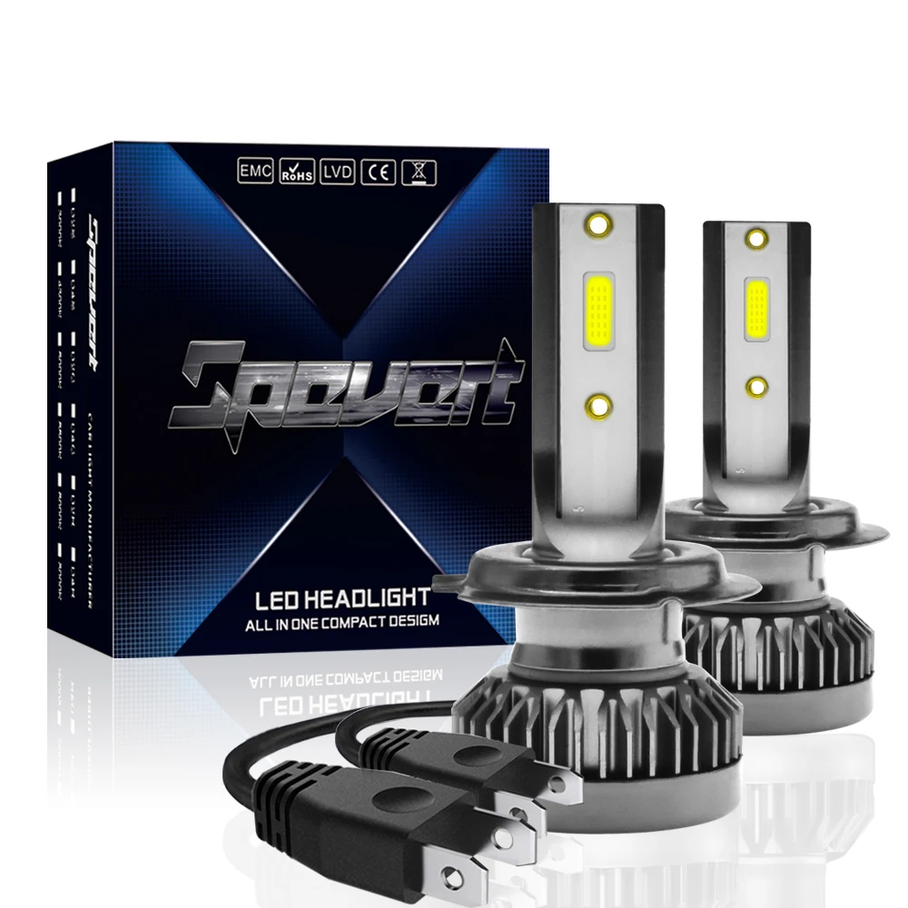 SPEVERT 2PCS H7 LED MINI Car headlight Bulbs H1 H4 H7 H8 H11 9005/HB3