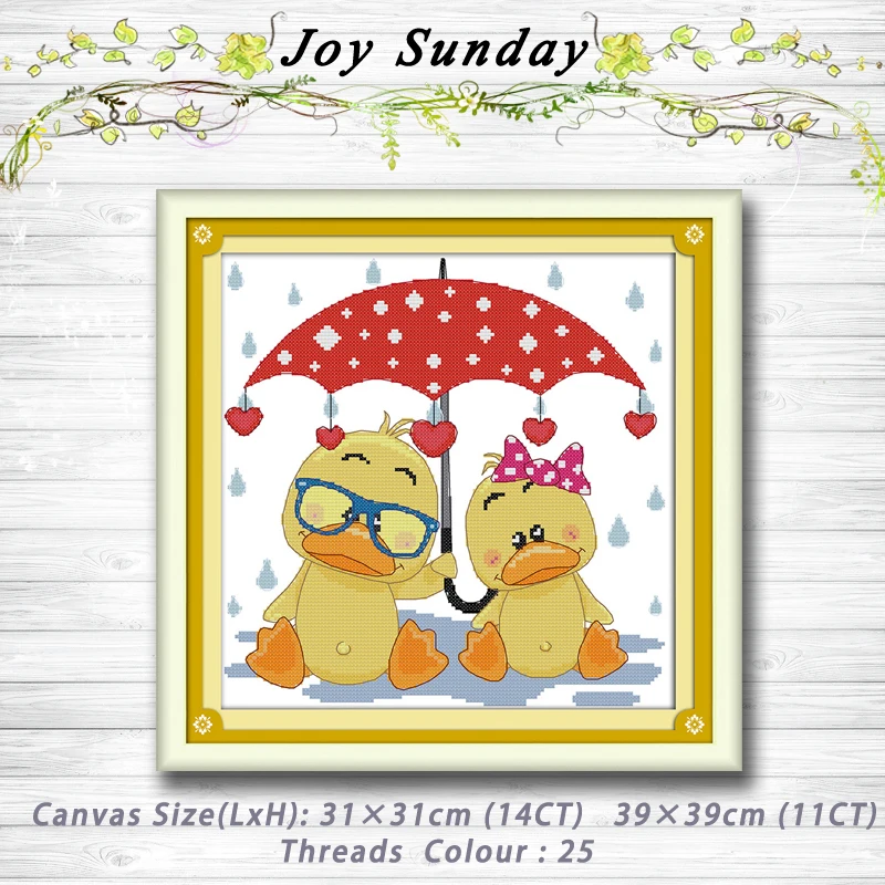 

The ducks under the umbrella decor painting 14CT 11CT counted cross stitch Needlework Set Embroidery kits chinese cross stitch