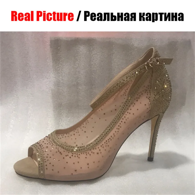 SARAIRIS New Fashion Big Size 35-43 Ankle Strap Crystal High Heels Shoes Woman Casual Wedding Party Sexy Spring Summer Pumps