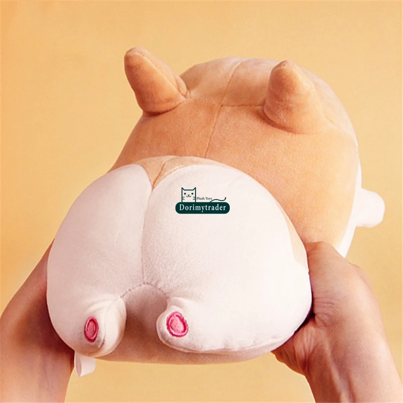 Dorimytrader Pop 60cm Big Anime Corgi Butt Plush Toys Cartoon Stuffed Soft Animals Dog Corgi with Fat Arse 24inches DY61646 (1)