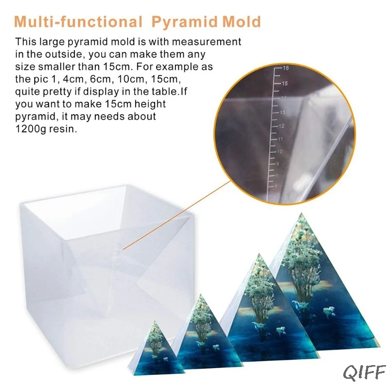 3pcs Large Resin Molds For DIY Jewelry Making Orgone Pyramid