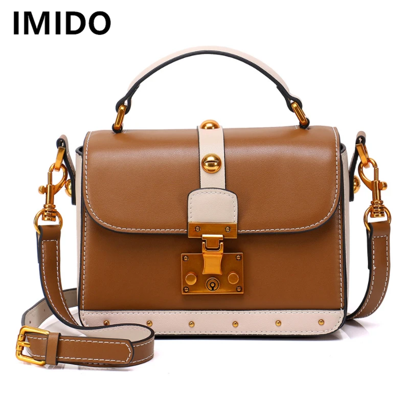 

Famous Brand Leather Women Crossbody Bag Retor Split Leather Women Handbags Girls Rivet Flap Shoulder Female Messenger Bags