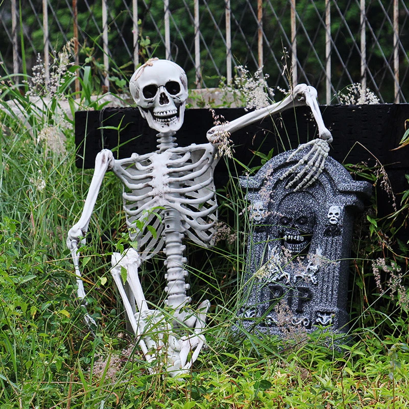 90 см украшение для дома с привидениями на Хэллоуин 90 см Пластиковый Череп Скелет для бара Хэллоуин Косплей Детский скелет