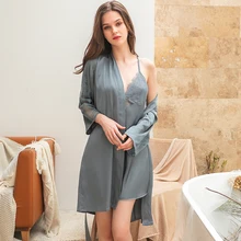 Shetelisi Новое поступление женский кружевной шифоновый халат и набор ночных рубашек сексуальная ночная рубашка с открытой спиной и открытый КРУЖЕВНОЙ ХАЛАТ sp0100