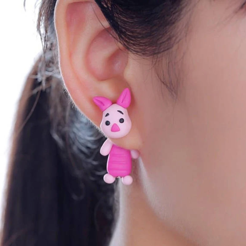 

New Design DIY Handmade Lovely Big Ears Pig Stud Earring Fashion Jewelry Polymer Clay Cartoon 3D Animal Earrings For Women