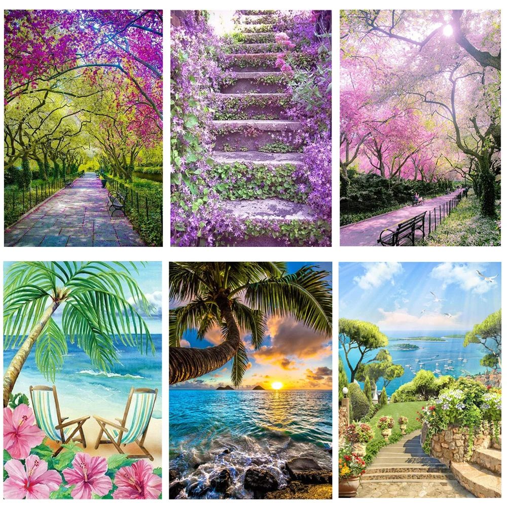 

Spring Landscape DIY 5D Full Drill Diamond Painting Embroidery Cross Stitch Kit Rhinestone Home Decor Crafts