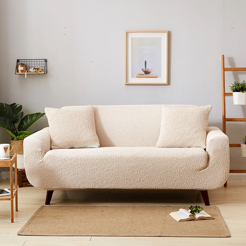 

TUTUBIRD-Japanese Style Slipcover Sofa Cover Solid simple Stretch Tight Couch Cover Knitted Fabric Anti-Slip Flexible Couch Case