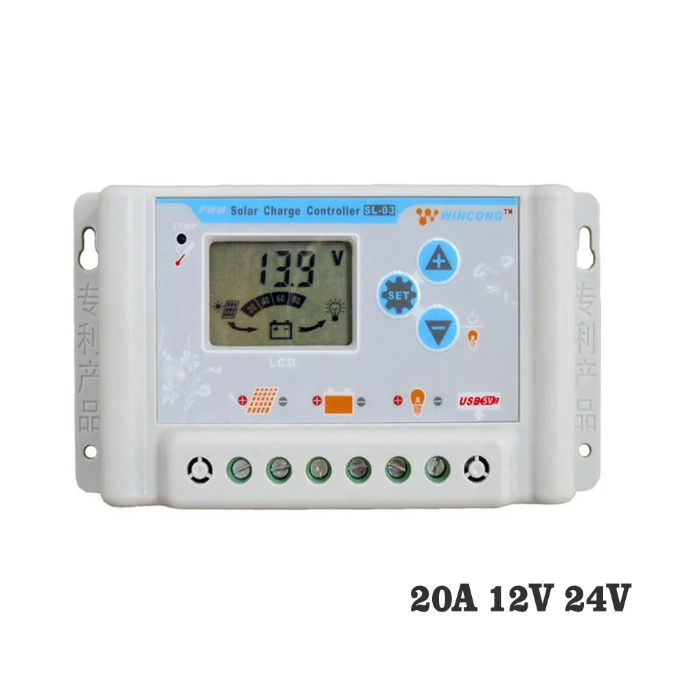 

20A 12V 24V Solar Charge Controllers Regulator LI LI-ION NI-MH LiFePO4 Battery 11.1V 12.8V 22.2V 25.6V