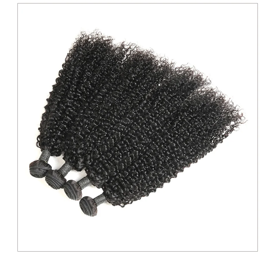 Hair Villa Brazilian 100% Unprocessed Human Hair Bundles 4pcs Jerry Curly Hair Weft  Natural Color Salon Longest Hair PCT 20% (2)