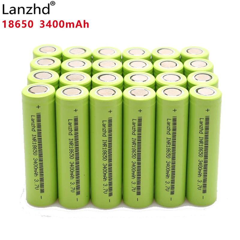 24 шт. INR18650 3400 мАч батарея 18650 30A разрядка литий-ионная аккумуляторная батарея для электронной сигареты фонарик батареи
