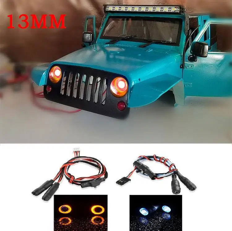 

Red/Blue LED Lights Headlight for Axial SCX10 90020 90021 90018 RC4WD D90 1/10 RC Rock Crawler Body Shell 13MM