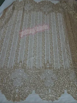 

hot selling light blue african glitter lace fabric special french net lace DiuDiu-42091 with glued glitter for nice dress