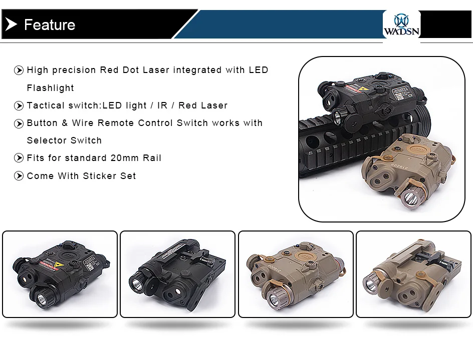WADSN Softair PEQ 15 LA5 UHP версия светодиодный фонарик белого цвета+ красный лазер+ ИК линзы Airsoft батарейный блок WEX396 тактические охотничьи фонари