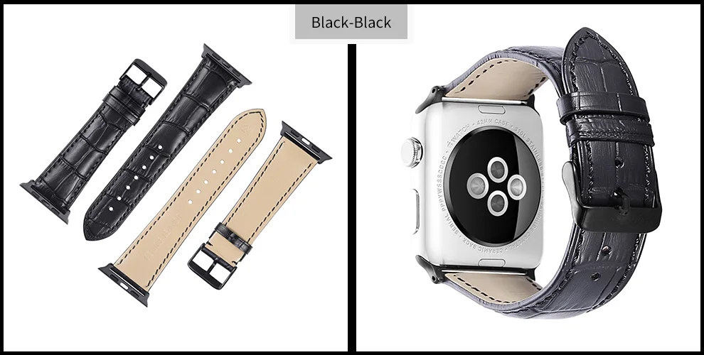 CHIMAERA ремешок для часов аpple черный/коричневый пояса из натуральной кожи Apple Watch ремешок для iwatch 38 мм 42 и Apple Watch 40 44 чехол