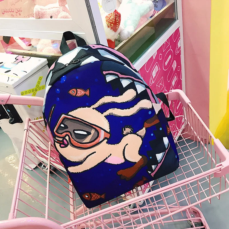 Menghuo Lovely Cat Printing Backpack Women Canvas Backpack School Bags for Teenagers Ladies Casual Cute Rucksack Bookbags (1)