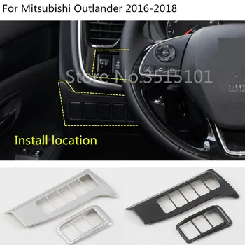 

Car body detector cover front fog light switch inner Trim frame lamp panel 2pcs For Mitsubishi Outlander 2016 2017 2018 2019