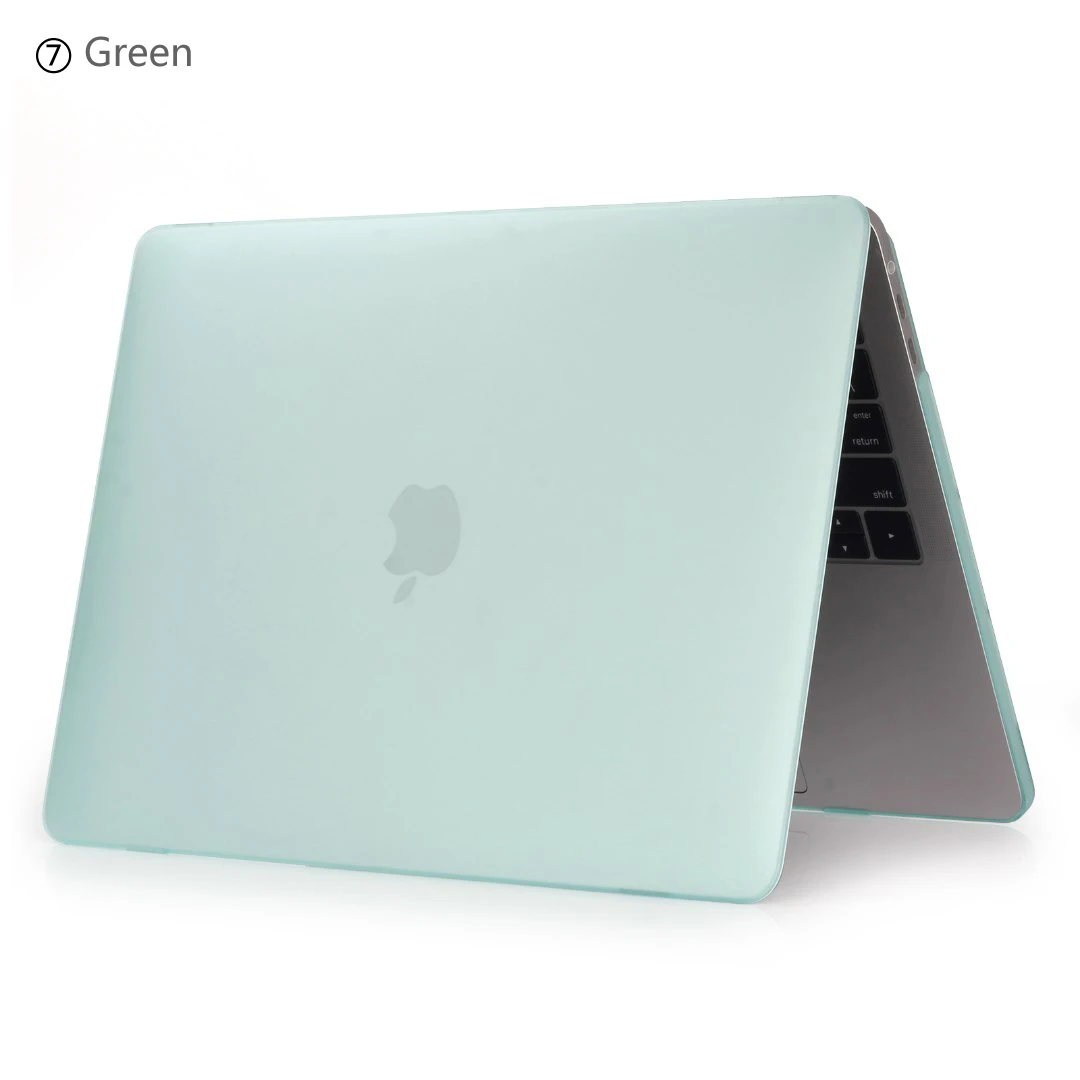 Жесткий матовый чехол для ноутбука Apple MacBook Air 13 11 Pro retina 12 15 для mac book New Pro 13 15 дюймов с сенсорной панелью A1706 - Цвет: Matte Grren