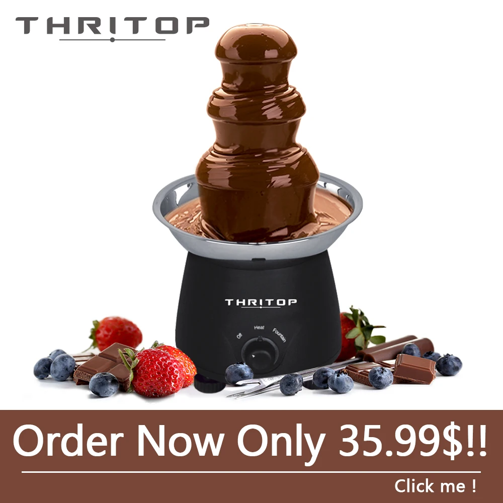 

THRITOP chocolate 35W Fondue Chocolate fountain melting pot chocolate tempering machine fondue set 220V mini fountain home