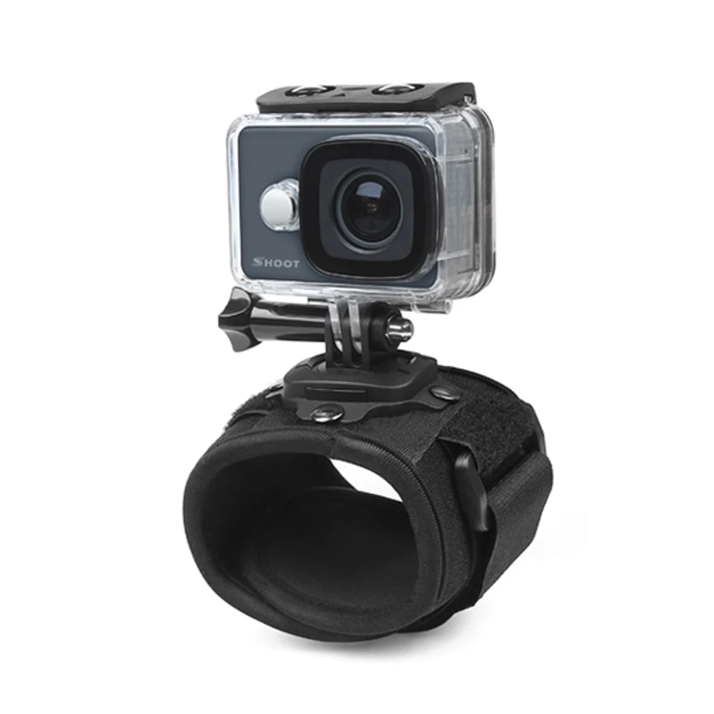 Ремешок на руку SHOOT для GoPro Hero 9 8 7 5 Session Xiaomi Yi 4K Lite SJ4000 H9r вращающийся 360 градусов