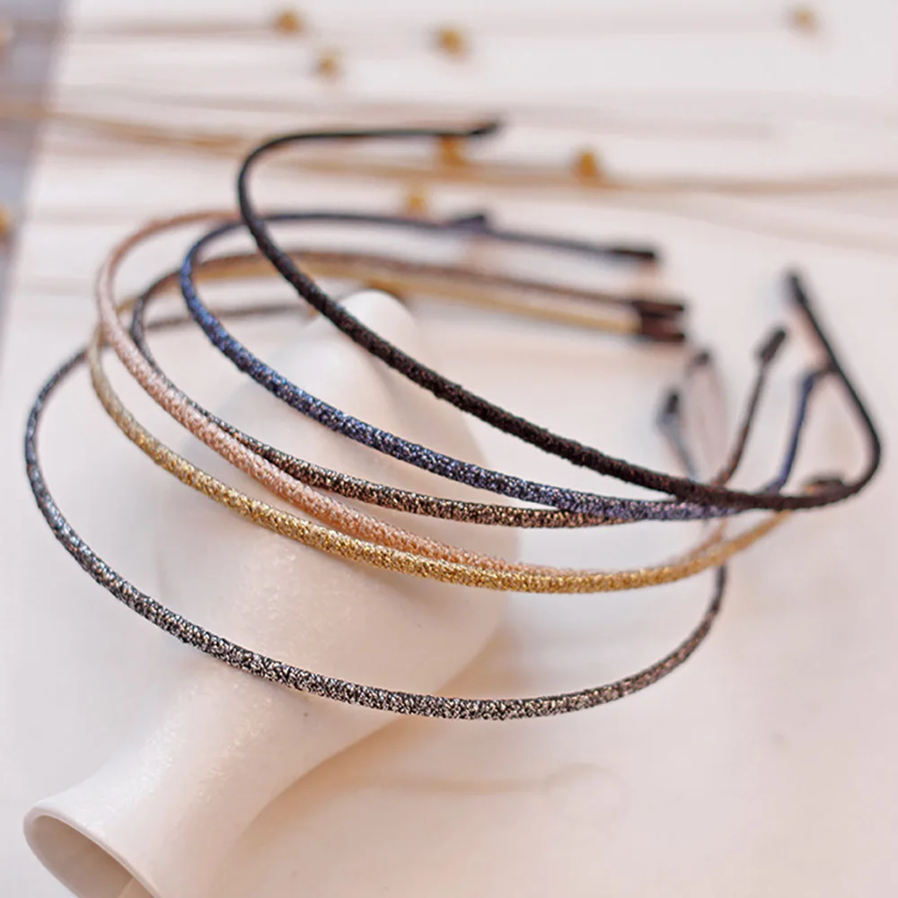 

Fashion Women Thin Glitter Hairbands Shiny Metal Colors Headband For Female Headwear Girls Bohemia Accessories Hair Hoop XL038