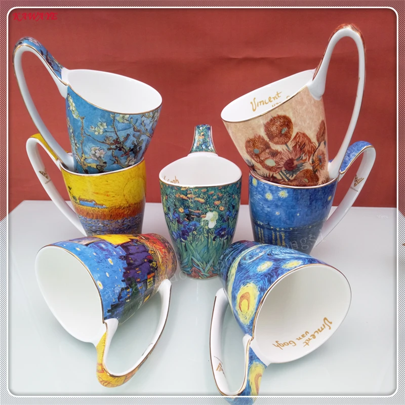 1pcs Classic Hand Painted Ceramic Coffee Cup High Bone China Tea Cups