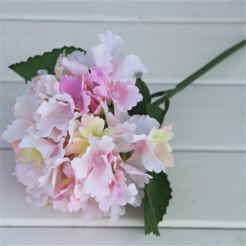 

6PCS/lot Light Pink Flower for Wedding Party Luxury Artificial Hydrangea Silk DIY Flower Decoration for Home