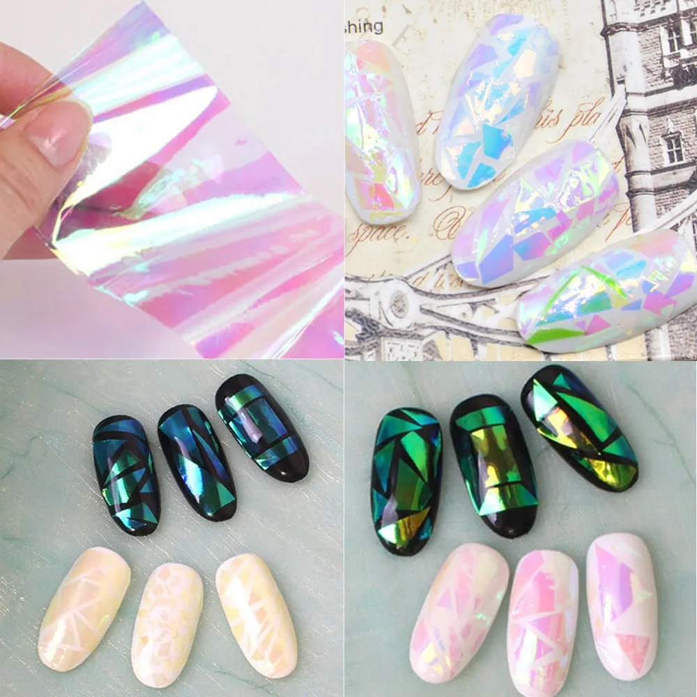Mix Color Punk Transfer Foil Sticker Broken Gl Stickernail Beauty Mix Color Punk Transfer Foil Sticker Broken Gl Stickernail Beauty Decoration Stencil Decal Polish Mj026 In Stickers Decals From