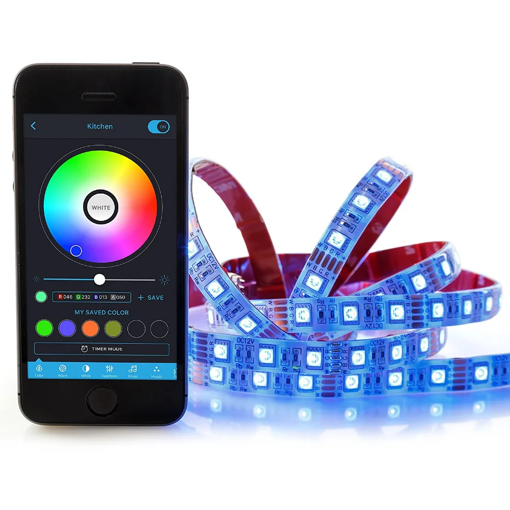 Smart LED Bluetooth Light Strip Kit Adjustable Dimmable Color Changing Programmable Easy Music Sync Mood Lighting | Лампы и освещение