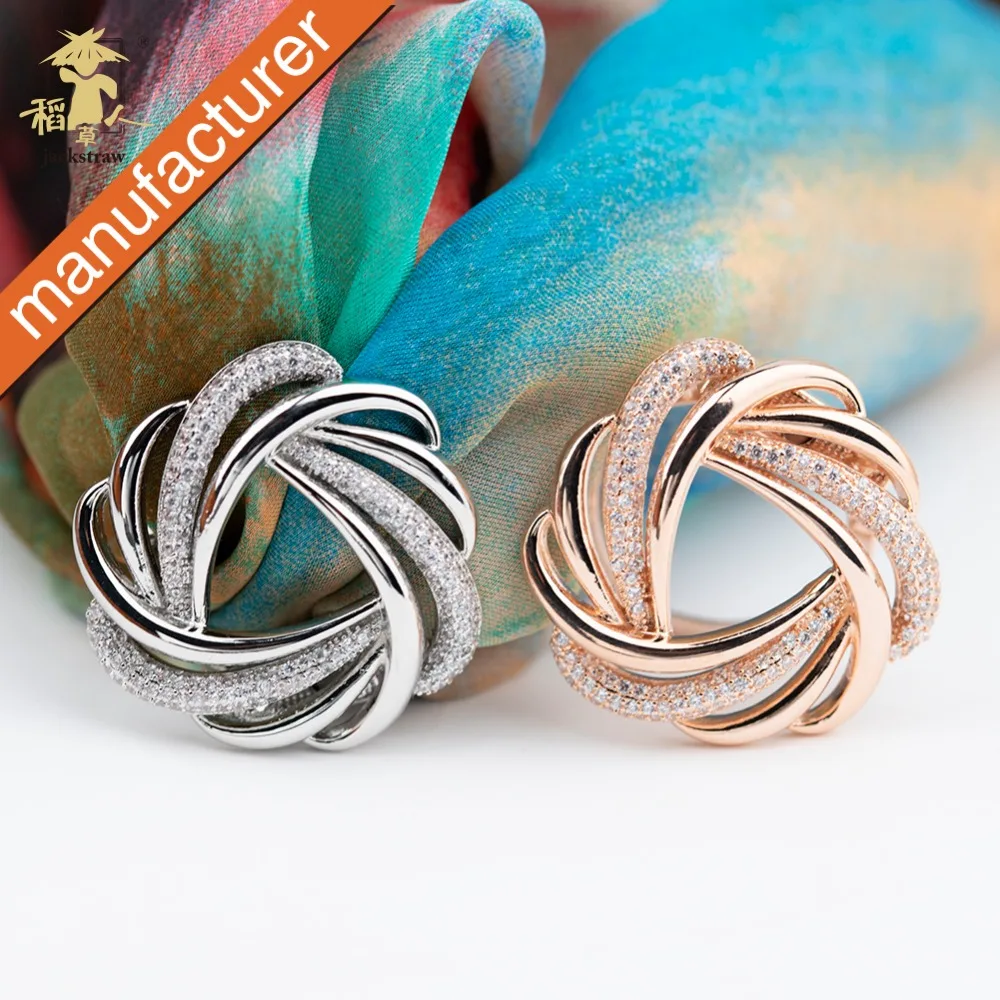 

Jackstraw scarf clip buckle Jewelry Accessories Silk Shawl Buckle Ring Clip Tricyclic Scarves Buckle Luxury Simple Women