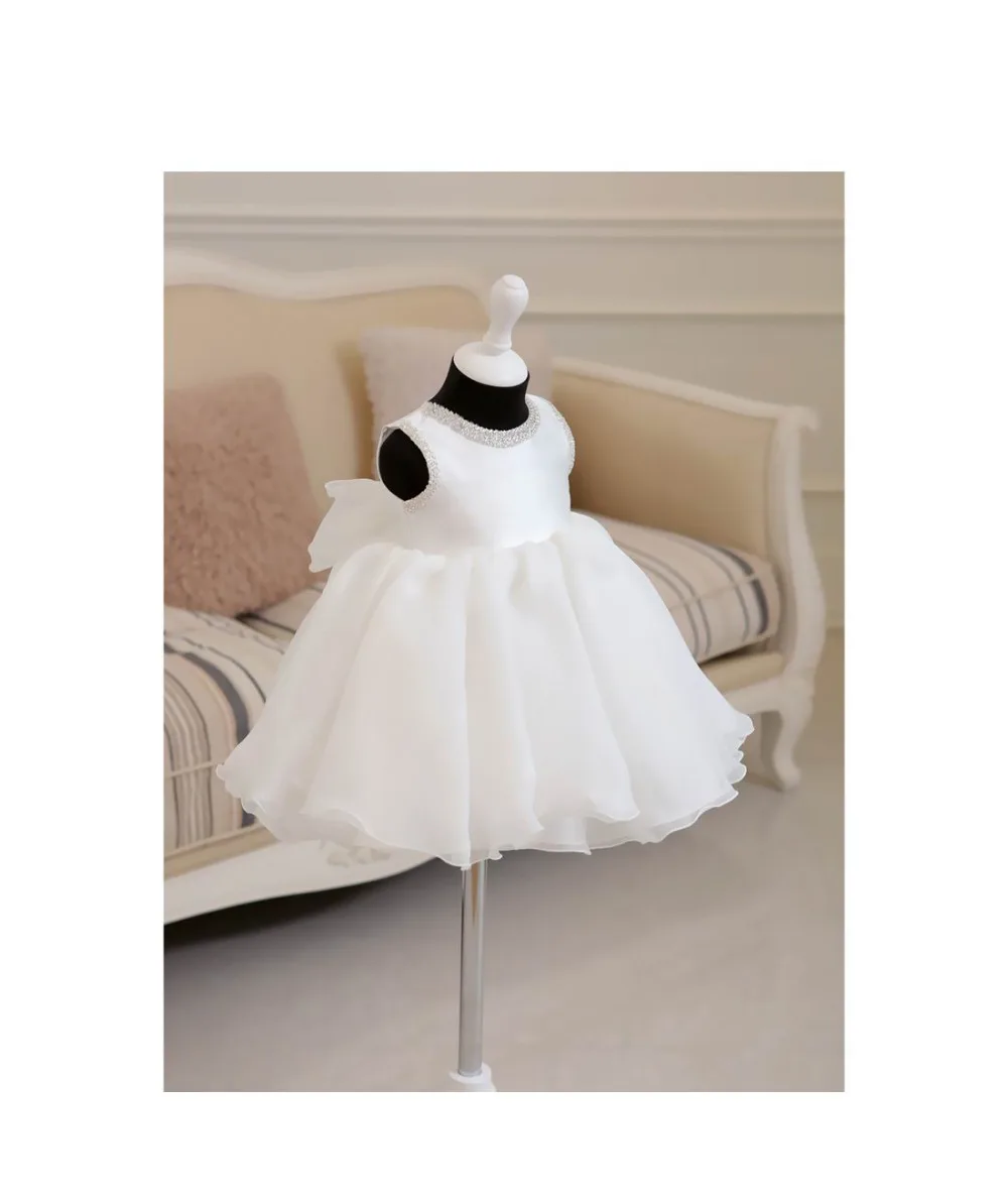 

Retail 2016 New Girl Princess Dresses Rhinestones Collar Bow Fluffy Sleeveless Wedding Party Dresses Children Clothing 9119