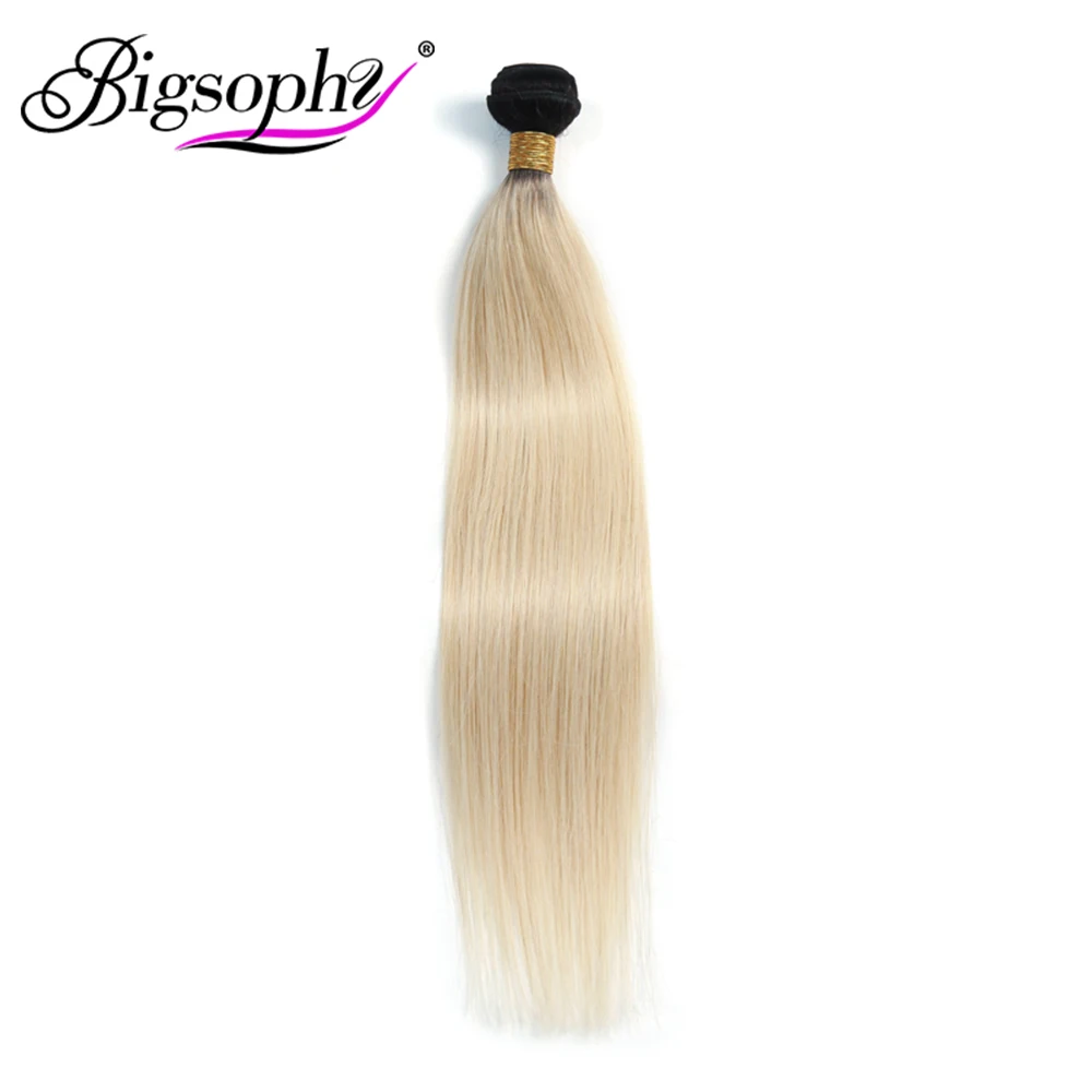 

Bigsophy Hair Malaysian Weft Straight Human Hair Weave Bundles Blonde 1B 613 Color 100% Human Remy Hair Extension Free Shipping