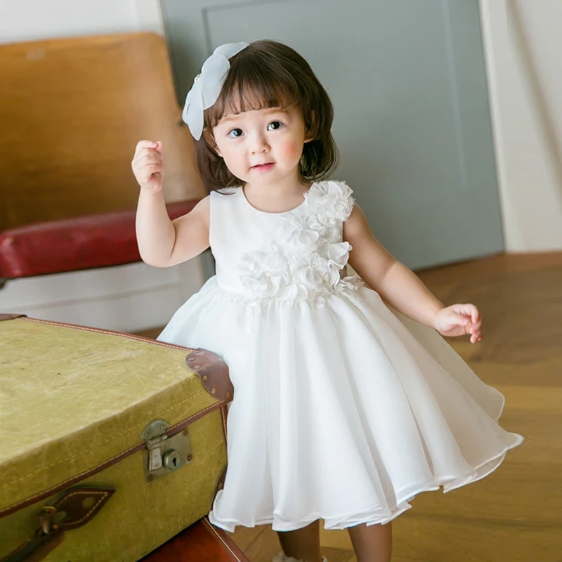 Toddler Girl White Lace Baptism Dress Christmas Costumes Baby Girls