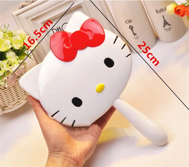 High quality Hello Kitty Metal Mirror With Leather Bag Portable Makeup