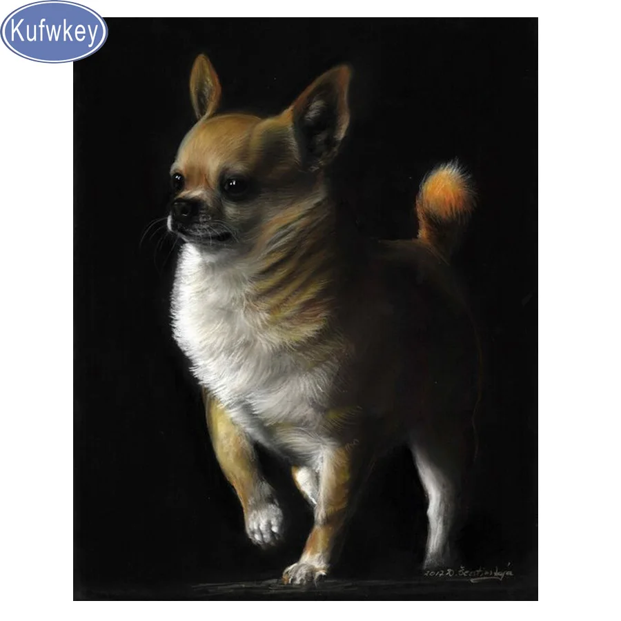 

diamond painting cross stitch full square,3d picture,5d full Diamond Embroidery Chihuahua dog mosaic diamond animal new year art