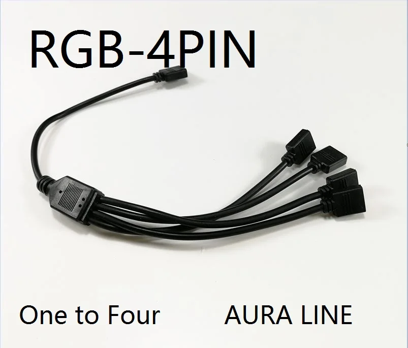 AURA RGB удлинитель 12 В/5 В светодиодный светильник ЛИНИЯ чехол для компьютера обновление Halo/Eclipse AURA вентилятор системы 4PIN кабель - Цвет лезвия: Four