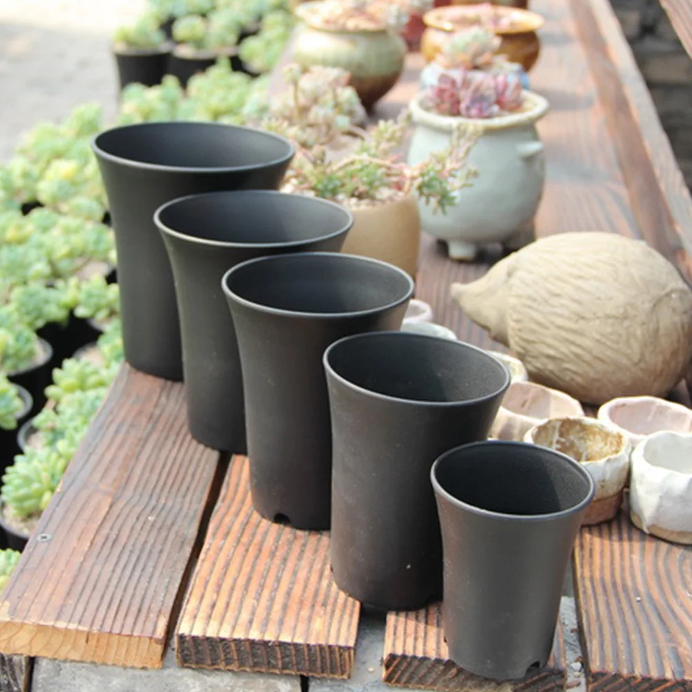 

Balcony Office Succulents Practical Garden Holder Round Nursery Decorative Flowerpot Dull Polished High Waist Home Patio
