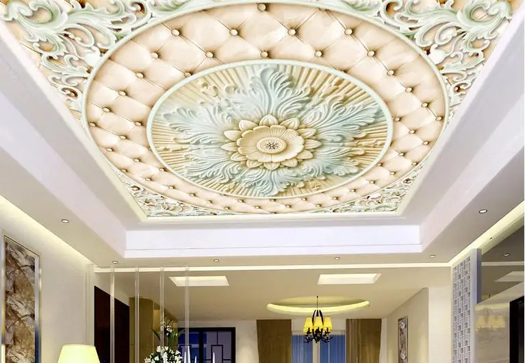 Us 14 4 52 Off 3d Ceiling Wall Paper Flower Relief Wallpaper For Walls 3 D Customize Wallpaper On The Ceiling Wallpaper For Kitchen In Wallpapers