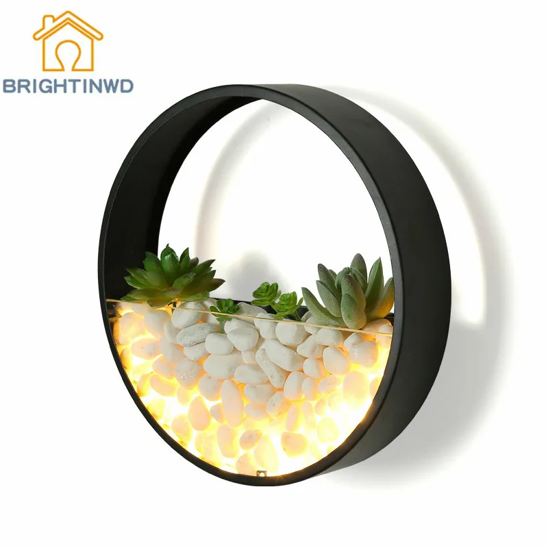 

BRIGHTINWD LED Wall Lamp Round Led Bedside Simple Modern Living Room Bedroom Lighting Creative Stone Light Wall Decorative Lamps