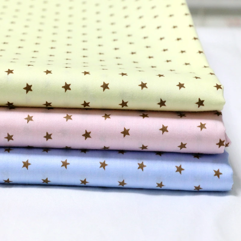

Stars Collection 100% Cotton Fabric by Meters for Sewing Patchwork Dresses Blanket Pillowcase Baby Crib Bed Sheet Cloth D30