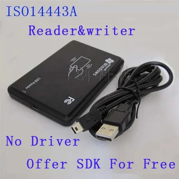 

13.56MHz RFID Desktop Reader/writer ISO144443A Free Shipping No Driver