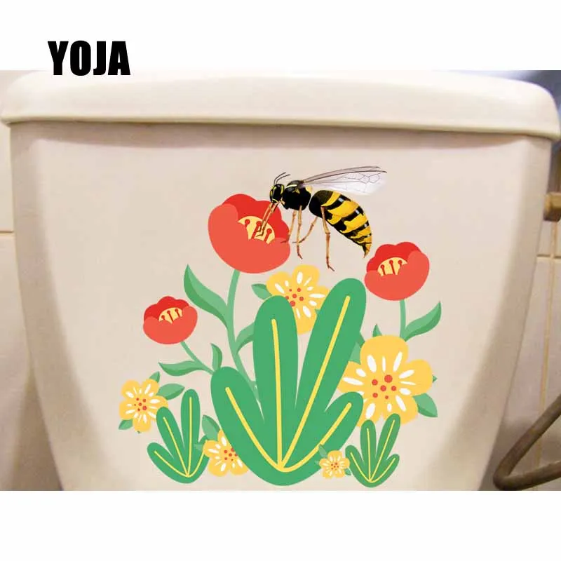 YOJA 22.7X22.3CM настенные наклейки для унитаза спальни домашнего декора Мультяшные