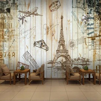 

Retro Vintage Wooden Tower wallpaper Bar Cafe dining room living room wall paper mural