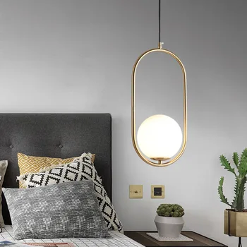 

Nordic Minimalist Art Decoration LED Pendant Light Creative Glass Crystal Cafe Bar Bedroom Minimalist Restaurant Bar Lighting