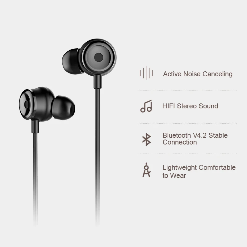Дешево Baseus S15 наушники Bluetooth с активным управлением шумом Беспроводные спортивные наушники, рожденные для создания спокойного мира только вам