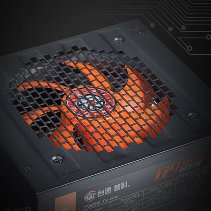  Fuente de alimentación de 100-240V Max 650W fuente de alimentación de doble imagen ventilador silen