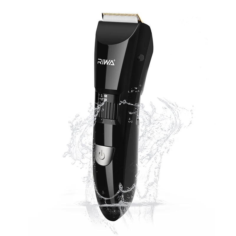 Riwa Аккумуляторный триммер волос профессиоальные машинки для стрижки волос с Керамика лезвие 100 V-240 V Водонепроницаемый электрическая машинка для стрижки машина RE6301
