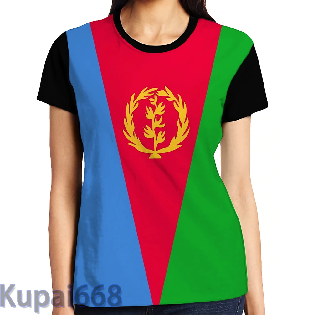 Забавная футболка с графическим принтом, мужские топы, футболки с флагом Эритрее, женская футболка с коротким рукавом, повседневные футболки