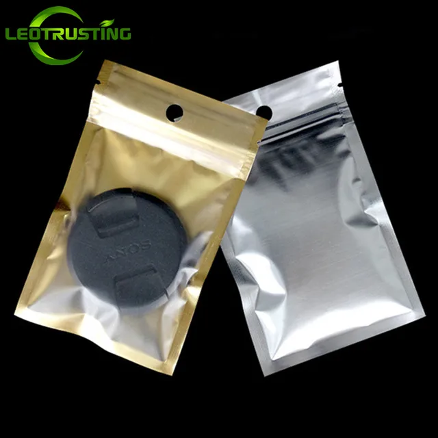 Leotrusting 100pcs One Side Clear Plastic Ziplock Bag Gold Inlay Leotrusting 100pcs One Side Clear Plastic Ziplock Bag Gold Inlay Aluminum Foil Coffee Herbal Tea