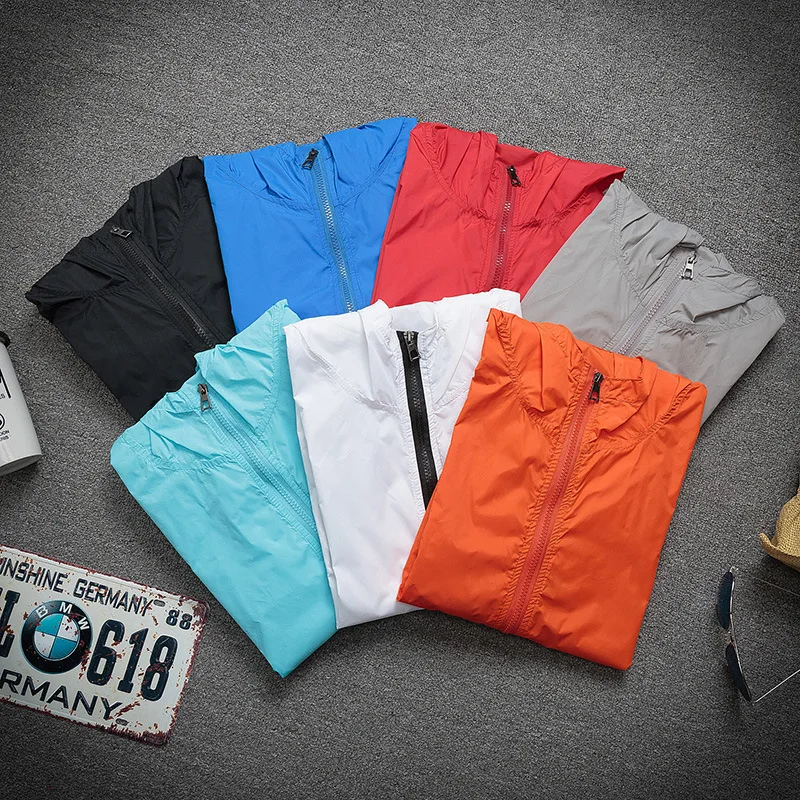 Promo Summer Fashion Thin Windbreaker Loose Couples Big Size S-3xl Sunscreen Seven Color Outwear Db-800